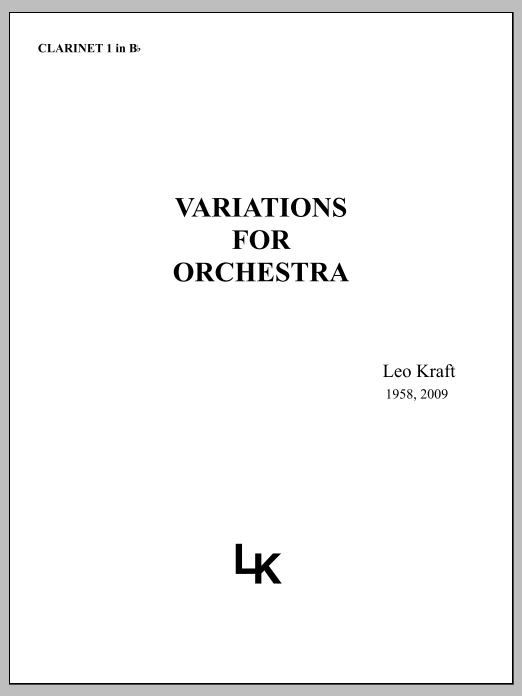 Variations for Orchestra - Clarinet