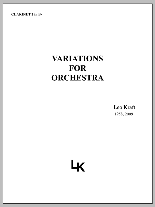 Variations for Orchestra - Clarinet