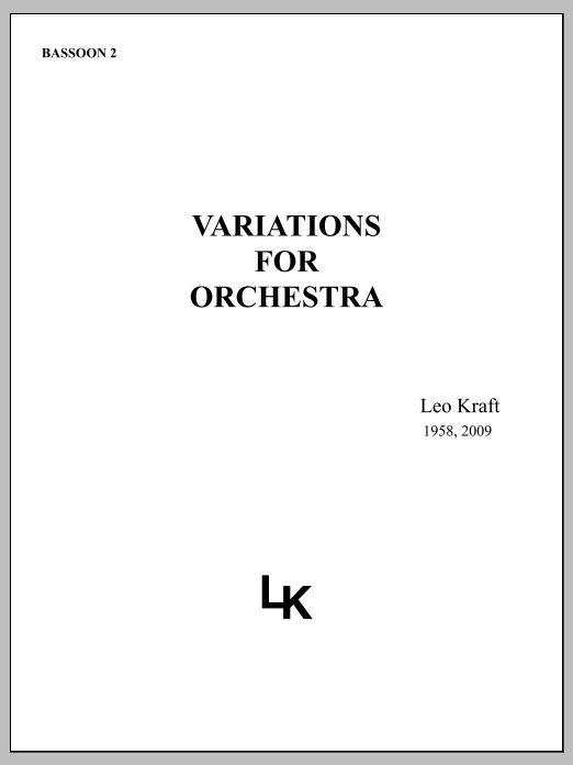 Variations for Orchestra - Bassoon