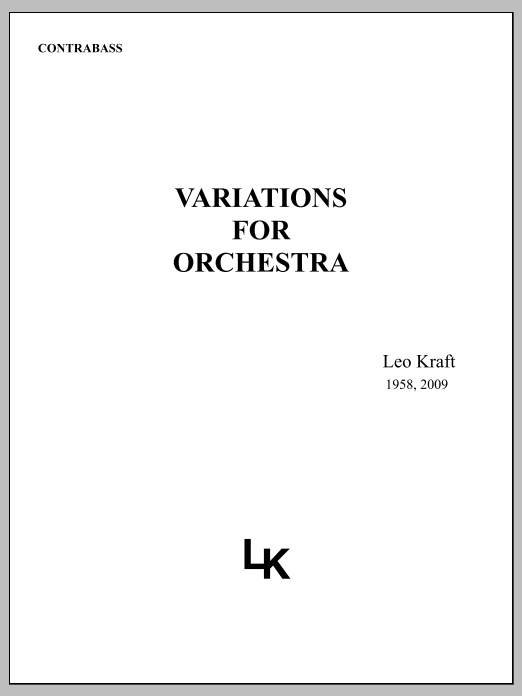 Variations for Orchestra - Contrabass
