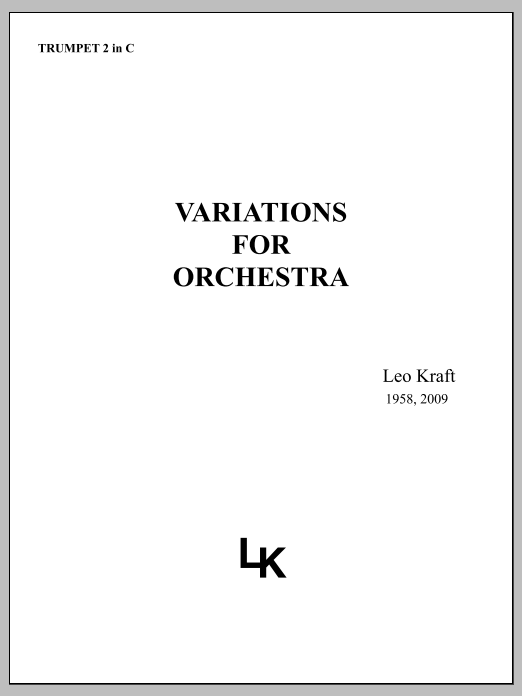 Variations for Orchestra - Trumpet