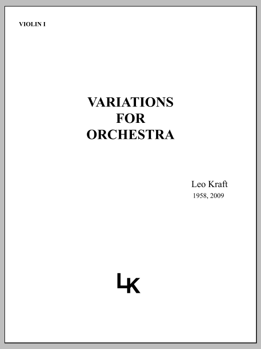 Variations for Orchestra - Violin