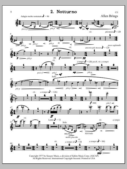 Notturno - Clarinet