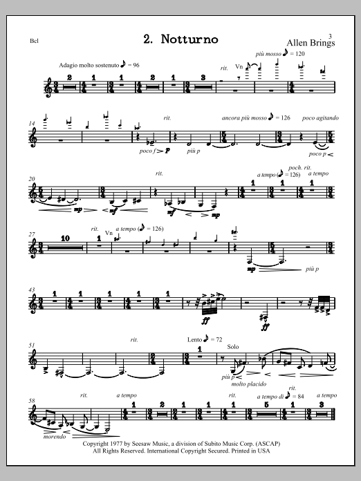 Notturno - Bass Clarinet