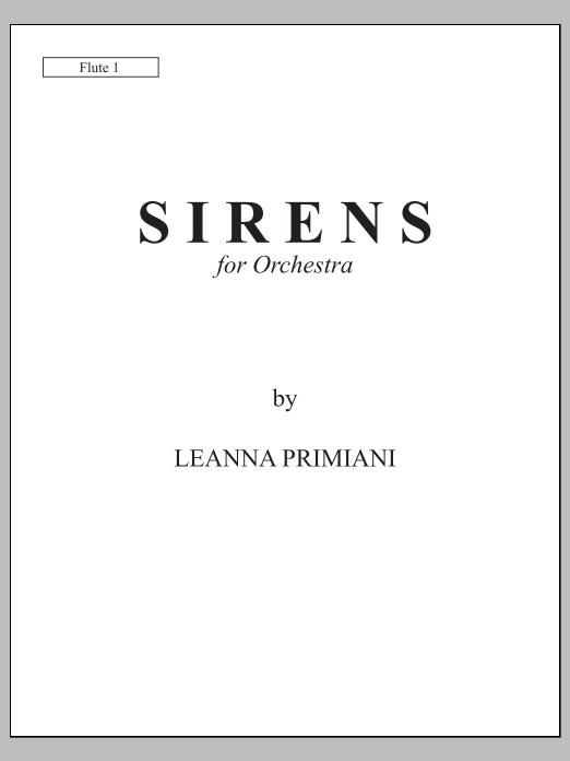 Sirens (for Orchestra) - Flute