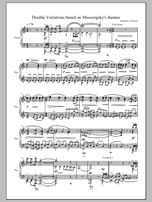 Mussorgsky & Beyond, Double Variations: Piano Solo