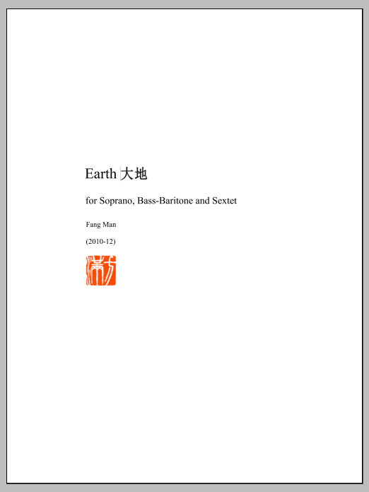 Earth for Soprano, Bass Baritone and Sextet