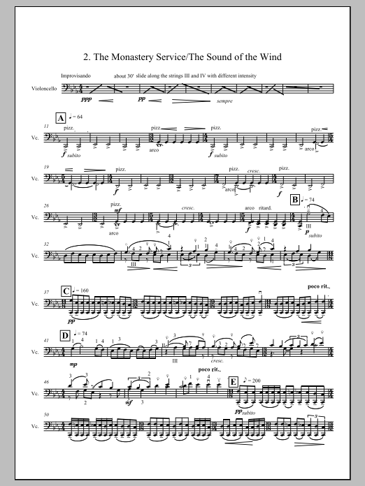 Byzantine Chants, Sacred Concerto for a solo cello - Full Score