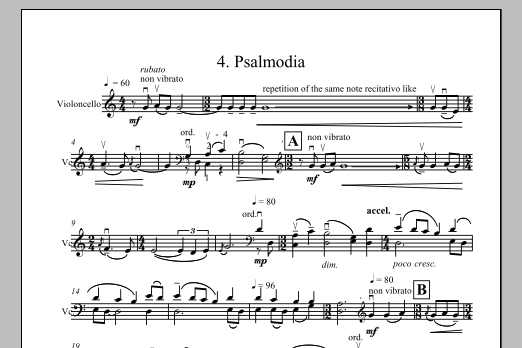 Byzantine Chants, Sacred Concerto for a solo cello - Full Score