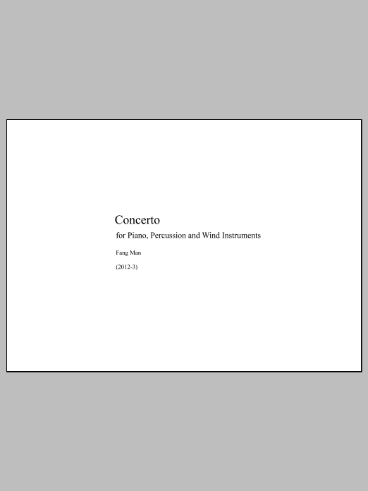 Concerto for Piano, Percussion and Wind Instruments: Concert Band Conductor Score & Parts