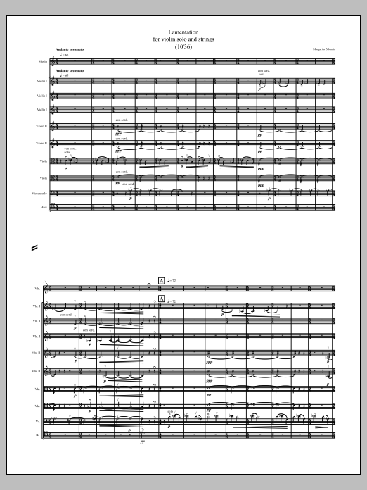 Lamentation: String Orchestra Conductor Score & Parts