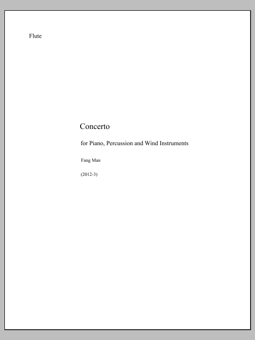 Concerto for Piano, Percussion and Wind Instruments - Flute