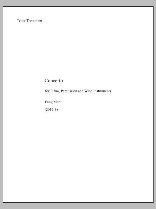 Concerto for Piano, Percussion and Wind Instruments - Trombone