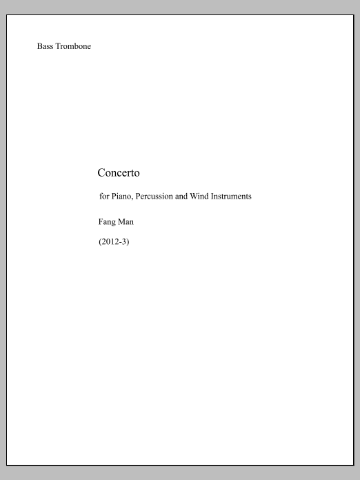 Concerto for Piano, Percussion and Wind Instruments - Trombone