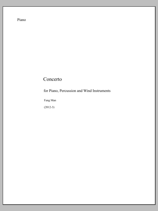 Concerto for Piano, Percussion and Wind Instruments - Piano