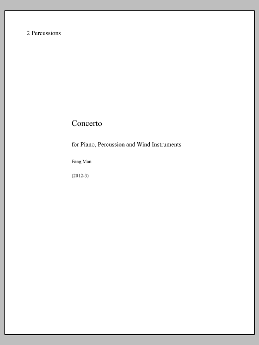 Concerto for Piano, Percussion and Wind Instruments - Percussion