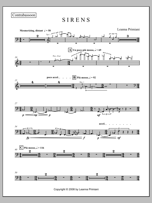 Sirens (for Orchestra) - Contra Bassoon