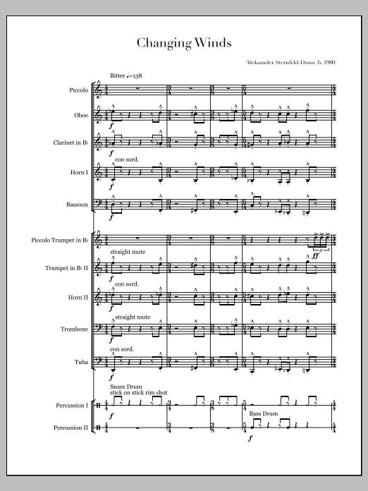 Changing Winds: Concert Band Conductor Score & Parts
