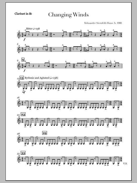 Changing Winds - Clarinet
