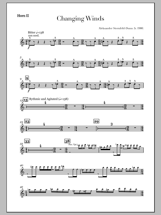 Changing Winds - F Horn