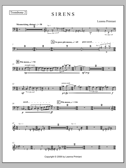 Sirens (for Orchestra) - Trombone