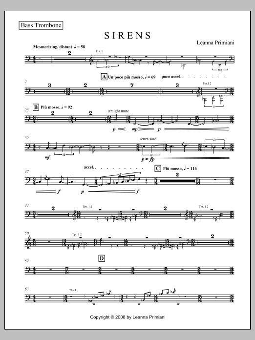 Sirens (for Orchestra) - Trombone