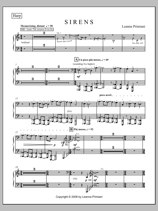 Sirens (for Orchestra) - Harp