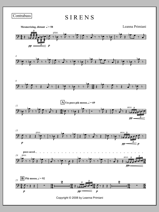 Sirens (for Orchestra) - Contrabass