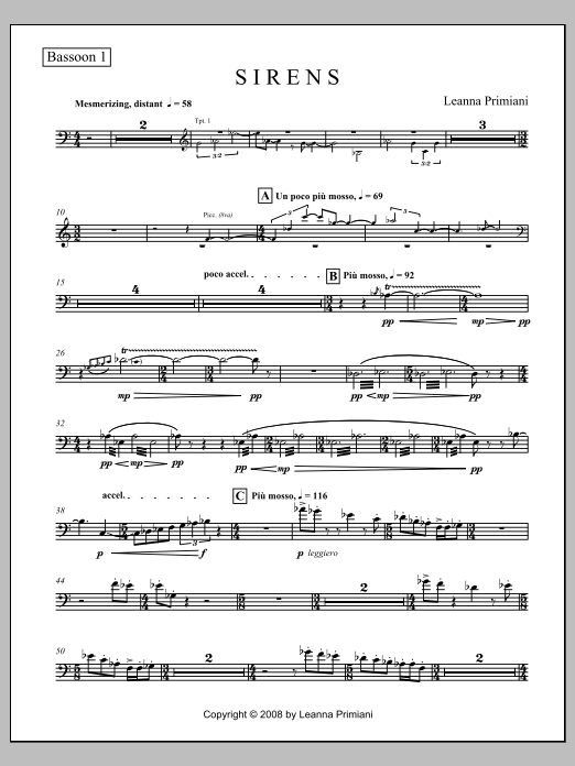 Sirens (for Orchestra) - Bassoon