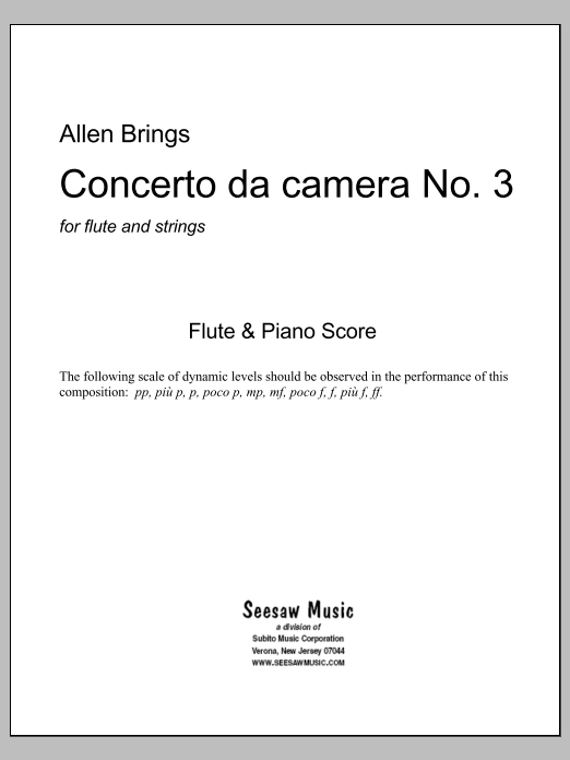 Concerto da Camera No. 3 - Full Score