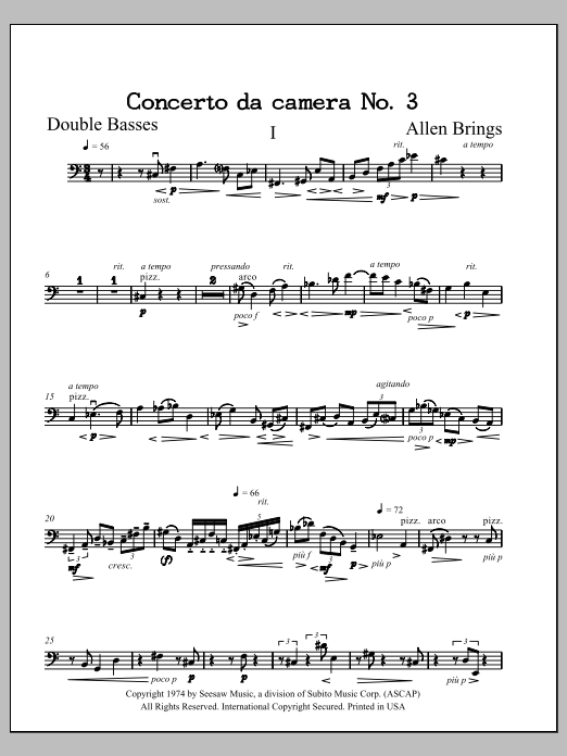 Concerto da Camera No. 3 - Contrabass