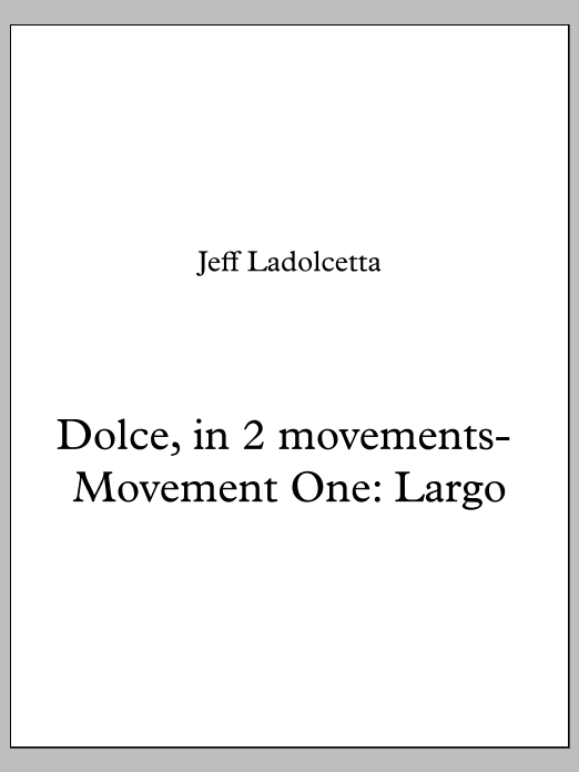 Dolce - Full Score