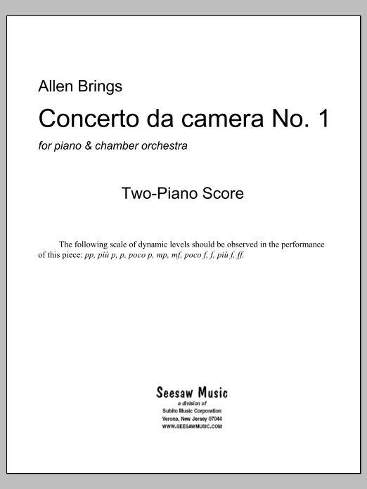 Concerto da Camara No. 1 - Full Score