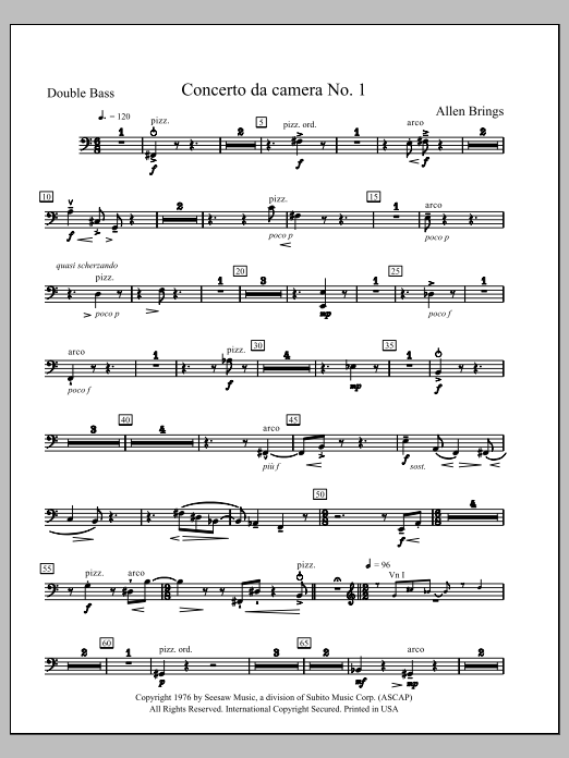 Concerto da Camara No. 1 - Contrabass