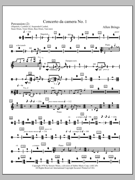 Concerto da Camara No. 1 - Percussion