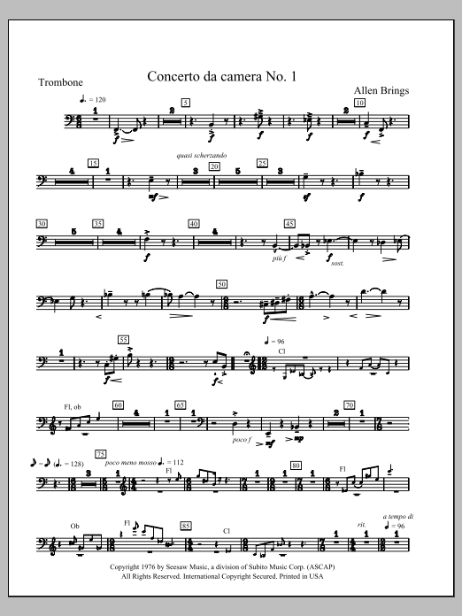 Concerto da Camara No. 1 - Trombone