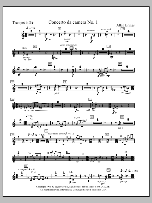 Concerto da Camara No. 1 - Trumpet