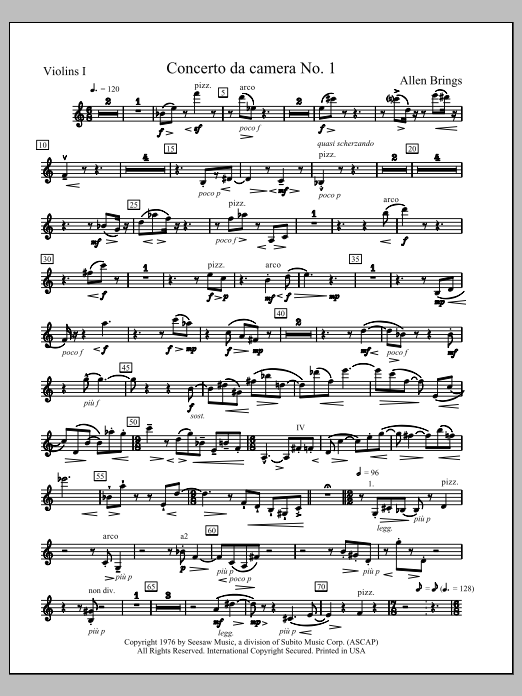 Concerto da Camara No. 1 - Violin