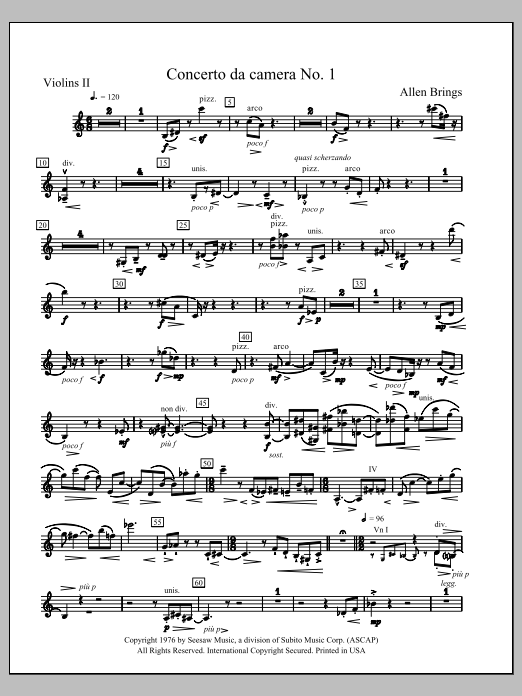 Concerto da Camara No. 1 - Violin