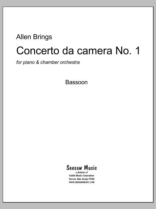 Concerto da Camara No. 1 - Bassoon