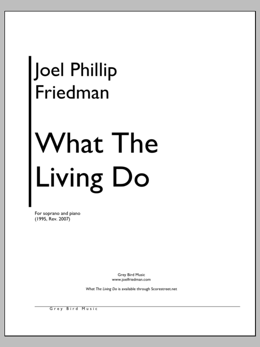 What The Living Do: Piano Vocal