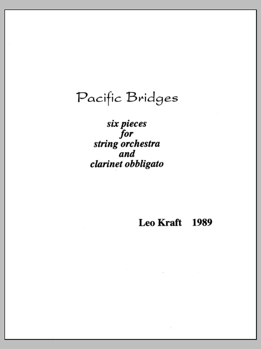 Pacific Bridges: String Orchestra Conductor Score & Parts