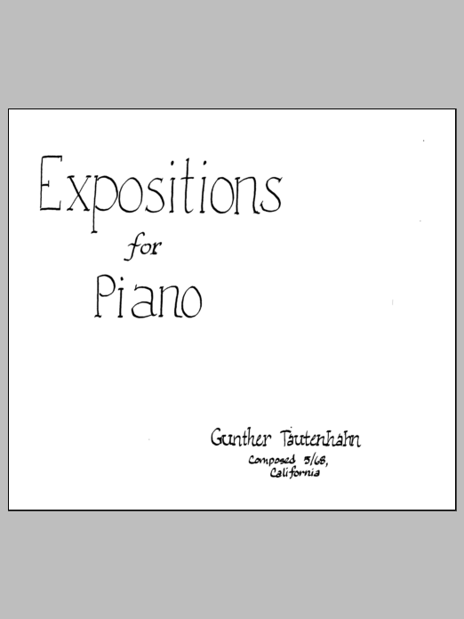 Expositions for Piano: Piano Solo