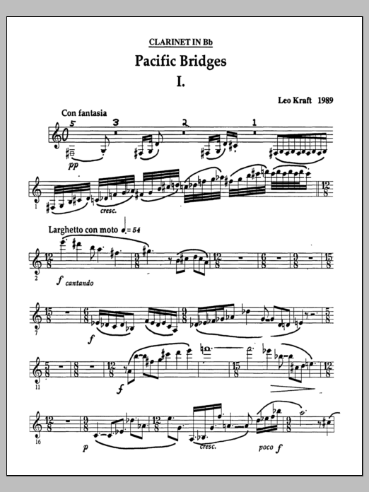 Pacific Bridges - Clarinet
