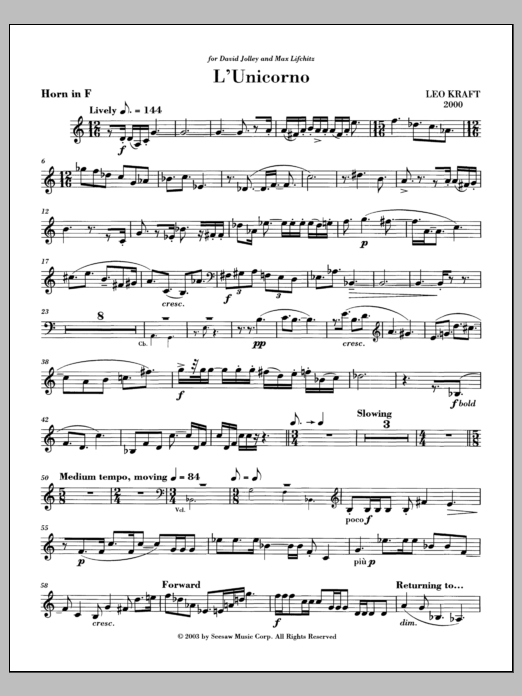 L'Unicorno - Full Score