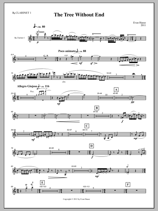 The Tree Without End - Clarinet