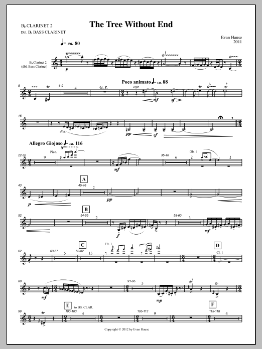 The Tree Without End - Bb Clarinet/Bass Clarinet