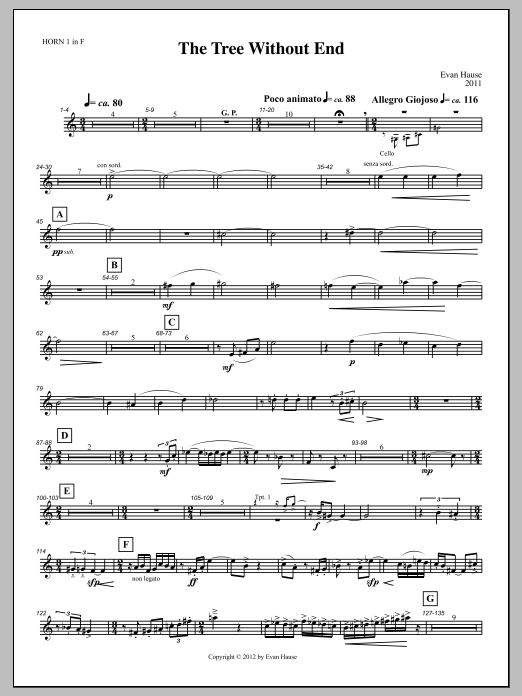 The Tree Without End - F Horn