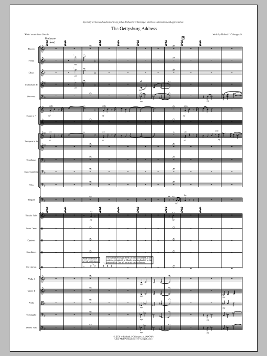 The Gettysburg Address: String Orchestra Conductor Score & Parts
