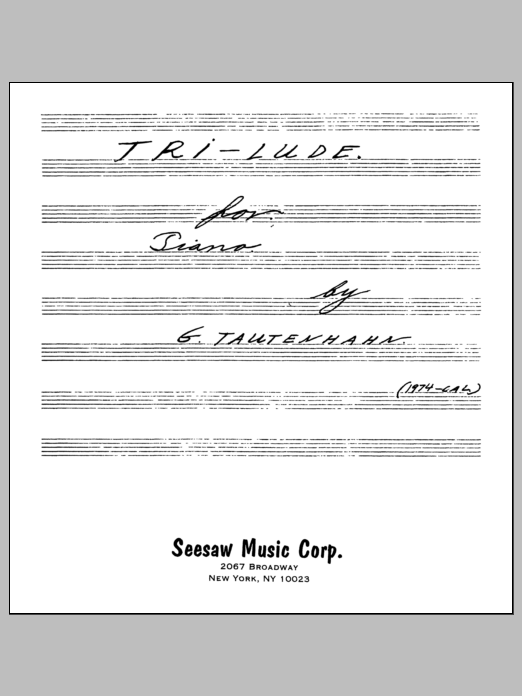 Tri-lude for Piano: Piano Solo